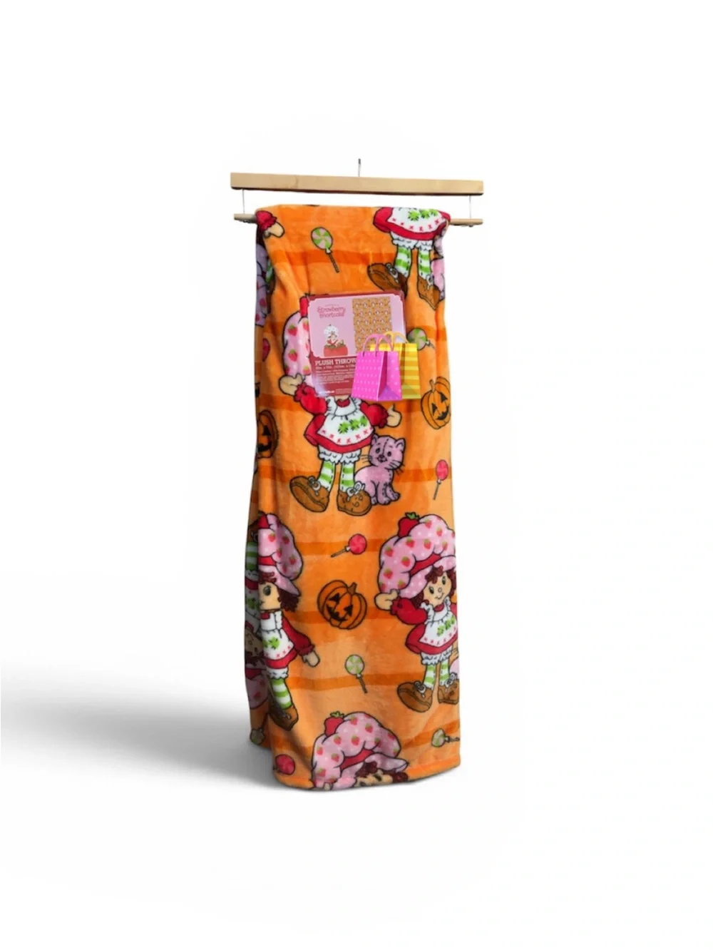 Orange Cartoon Plush Throw Blanket by